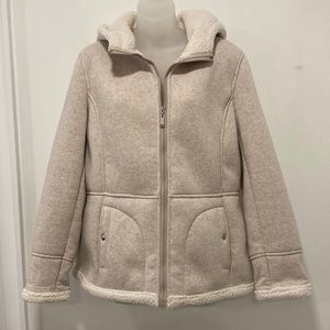 WEATHERPROOF Tan Hooded Polyester Winter Jacket with Pockets Size Large